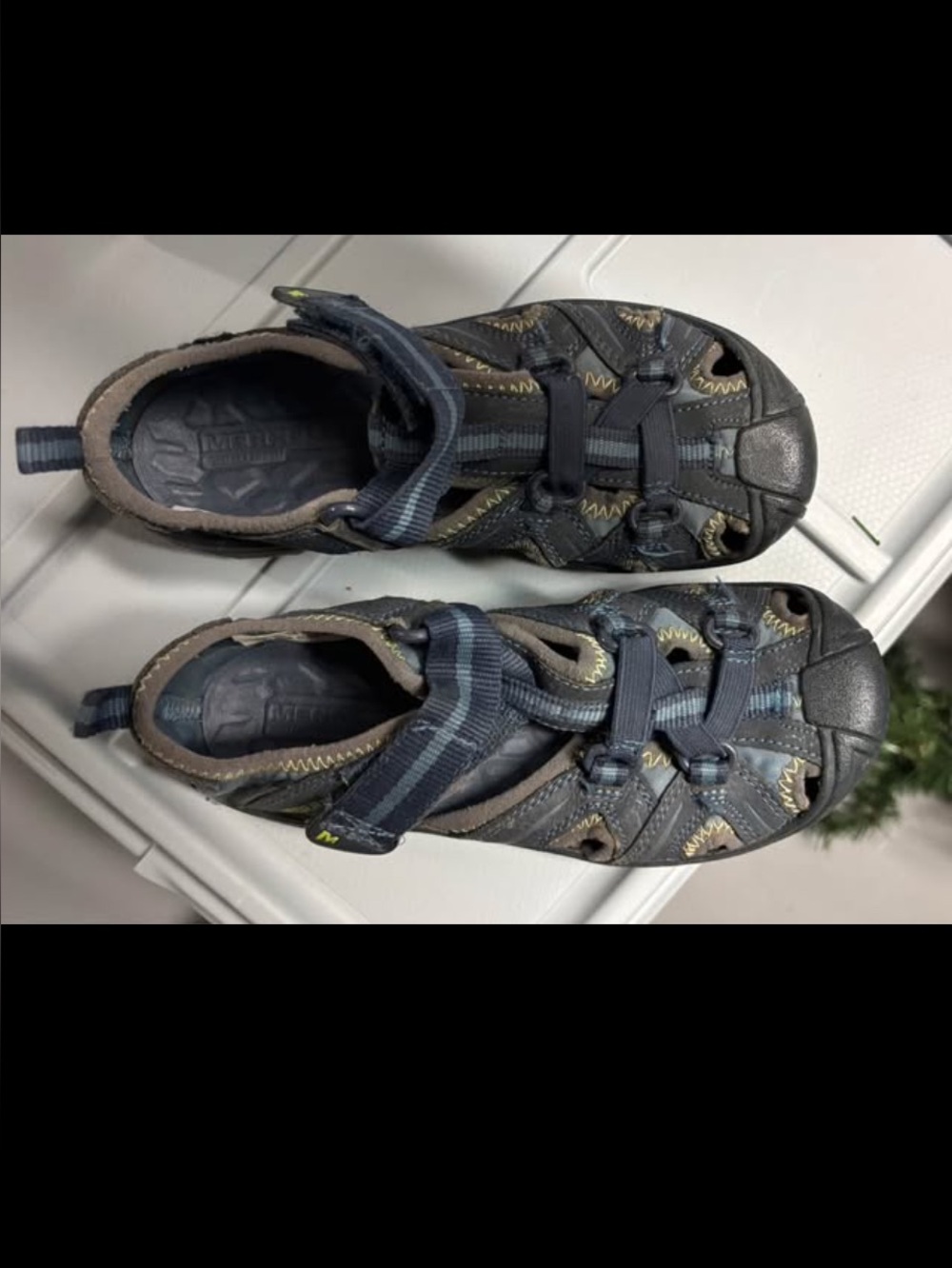 Merrell Kids Closed-Toe Water Shoes in Navy and Gray like keen